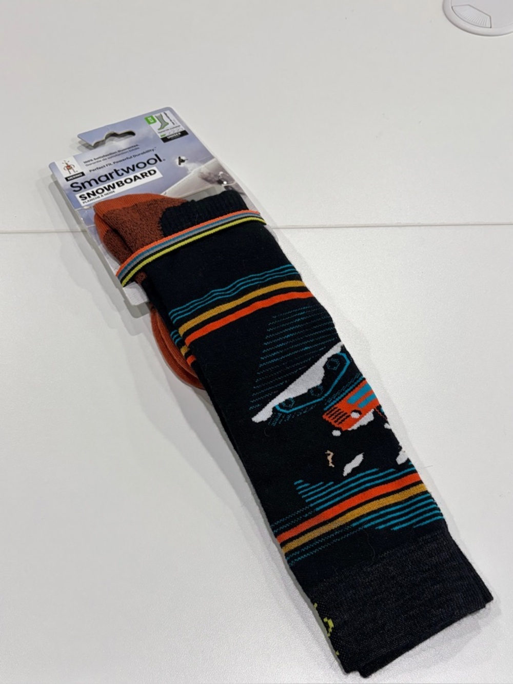 Smartwool Men's Medium Snowboard Piste Machine Over The Calf Socks Black Yellow